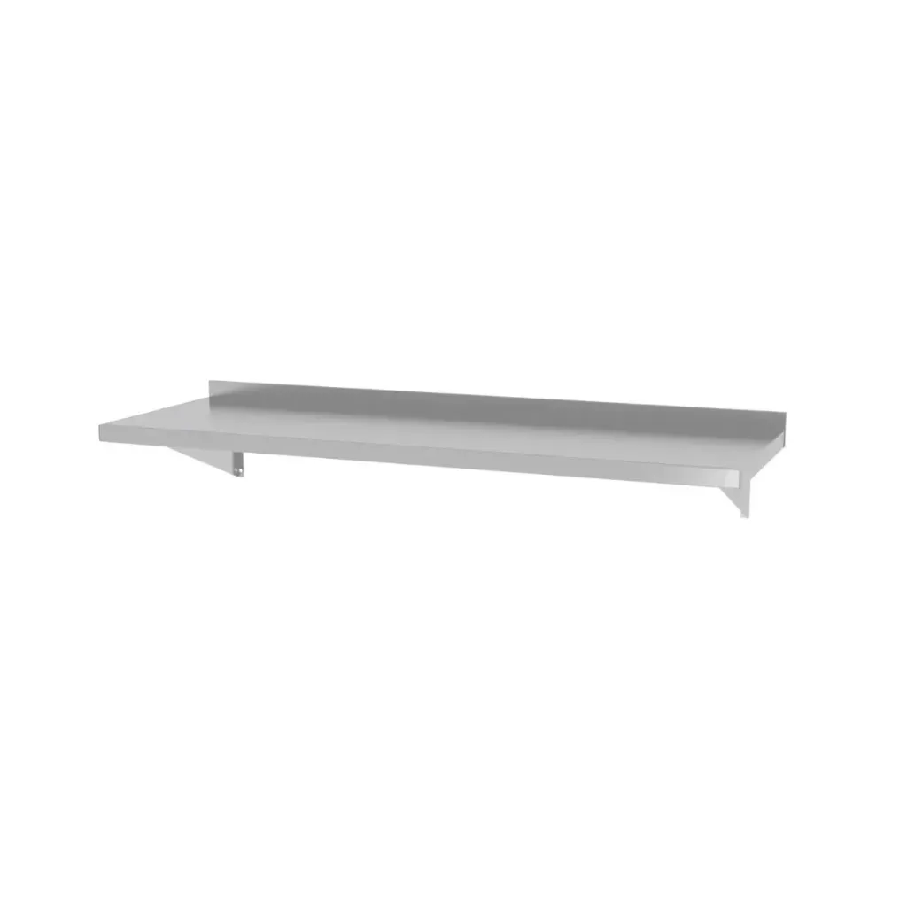 Etagère murale inox 100x30xH25cm, avec 2 supports